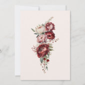 Elegante Burgund Rustikale Hochzeit im Wasser Einladung (Rückseite)