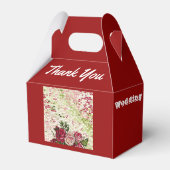 Elegante Burgund Rustikale Rose Blumenhochzeit Geschenkschachtel (Rückseite)