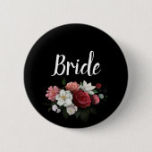 Elegante Burgund und rosa Blume Bride Button (Vorderseite)