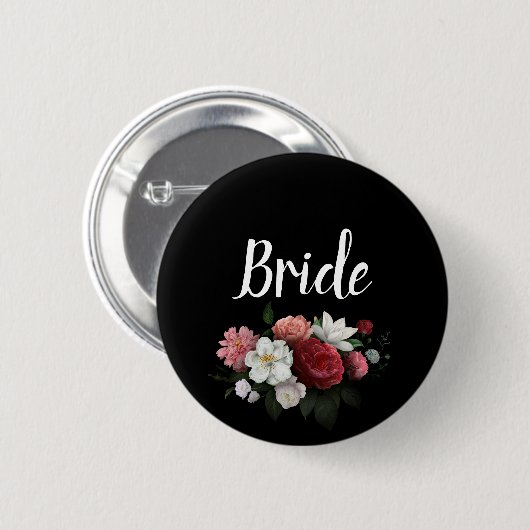 Elegante Burgund und rosa Blume Bride Button (Vorne & Hinten)