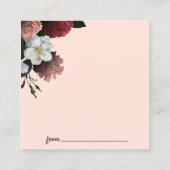 Elegante Burgund und rosa Blume Datumskarte Quadratische Visitenkarte (Rückseite)