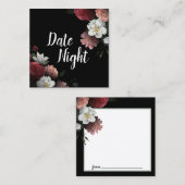 Elegante Burgund und rosa Blume Datumskarte Quadratische Visitenkarte (Vorne/Hinten)