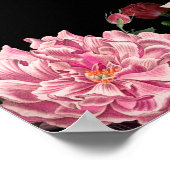 Elegante Burgund und rosa Blume Hochzeit Poster (Ecke)