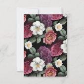 Elegante Burgund und rosa Blume Save the Date (Rückseite)