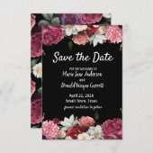Elegante Burgund und rosa Blume Save the Date (Vorne/Hinten)