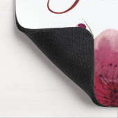 Elegante Burgund Wasserfarben Blume Mit Monogramm Mousepad (Ecke)