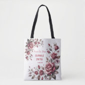 Elegante Burgund Wasserfarben Rose Tasche (Vorderseite)