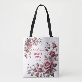 Elegante Burgund Wasserfarben Rose Tasche
