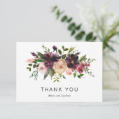 Elegante Burgund Weinkultur und Erde Rustikale Hoc Dankeskarte (Stehend Vorderseite)