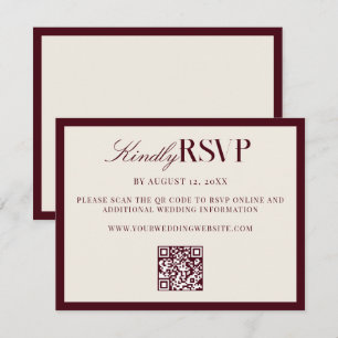 Elegante Burgunder-Hochzeit im Stil des alten Geld RSVP Karte