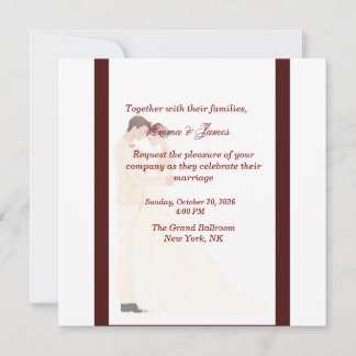 Elegante burgunderrote Hochzeitseinladung  Einladung