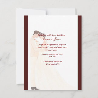 Elegante burgunderrote Hochzeitseinladung  RSVP Karte
