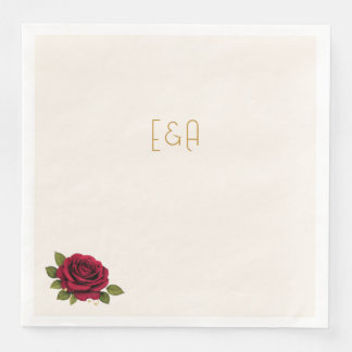 Elegante burgunderrote Hochzeitspapier-Serviette Serviette