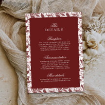 Elegante burgunderrote Luxus-Hochzeitsdetails im S