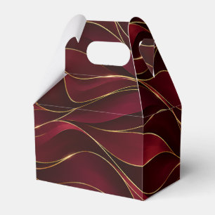 Elegante burgunderrote Marmorwellen mit goldenen A Geschenkschachtel