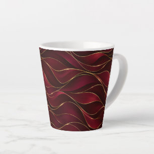 Elegante burgunderrote Marmorwellen mit goldenen A Milchtasse