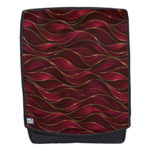 Elegante burgunderrote Marmorwellen mit goldenen A Rucksack