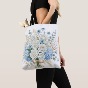 Elegante burgunderrote Rosen- und goldene botanisc Tasche