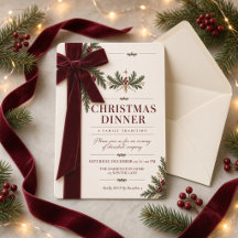 Elegante burgunderrote Samtschleife Weihnachtsdinn