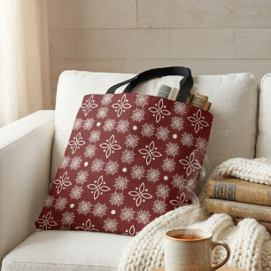 Elegante burgunderrote Schneeflocke-Damaskus-Blume Tasche