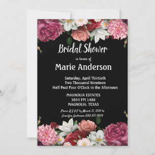 Elegante burgunderrote und rosa Blumen Brautparty