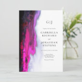 Elegante Burgundy Abstrakt Monogram Wedding Einladung (Stehend Vorderseite)