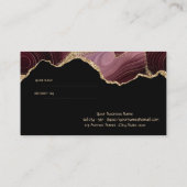Elegante Burgundy-Agate-Referenzkarte Empfehlungskarte (Rückseite)