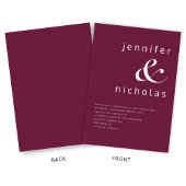 Elegante Burgundy Ampersand Hochzeit Einladung