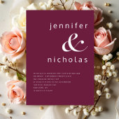 Elegante Burgundy Ampersand Hochzeit Einladung