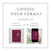 Elegante Burgundy Ampersand Hochzeit Einladung