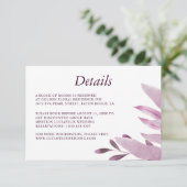 Elegante Burgundy Big Leaf Wedding Detail Karte (Stehend Vorderseite)