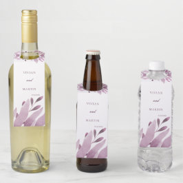 Elegante Burgundy Big leaf Wedding Flaschenanhänger