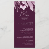 Elegante Burgundy Big Leaf Wedding Menu Cards Menükarte (Vorderseite)