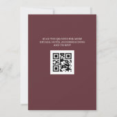 Elegante Burgundy Bloral All in One Wedding Einladung (Rückseite)