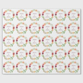 Elegante Burgundy Bloral Peony Personalisiert Wedd Geschenkpapier (Flach)