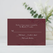 Elegante Burgundy Blüh Wedding Response Card RSVP Karte (Stehend Vorderseite)