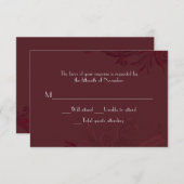 Elegante Burgundy Blüh Wedding Response Card RSVP Karte (Vorne/Hinten)