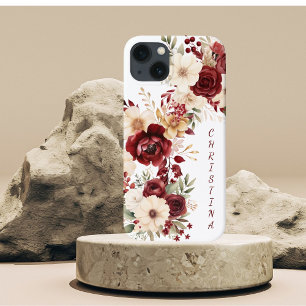 Elegante Burgundy-Blume Case-Mate iPhone Hülle
