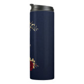 Elegante burgundy Blume Goldmedaille Thermosbecher (Nach rechts gedreht)