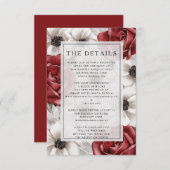 Elegante Burgundy Blumenzettel Begleitkarte (Vorne/Hinten)