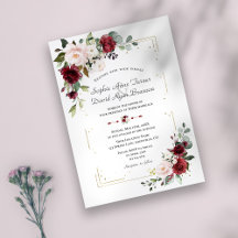 Elegante Burgundy Blush Blume Gold Wedding