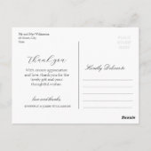 Elegante burgundy & blush Blume Vielen Dank Postkarte (Rückseite)