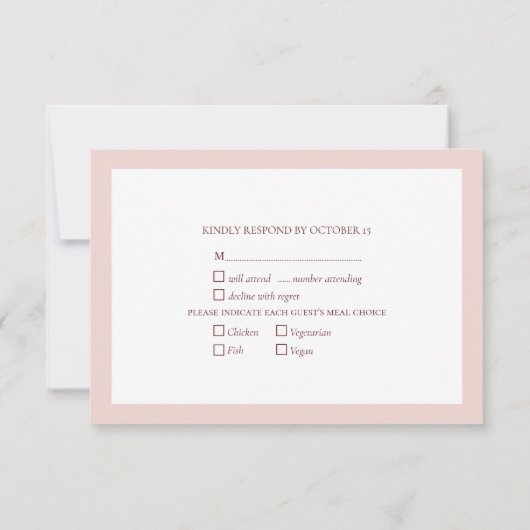 Elegante Burgundy Blush Botanical Lace Wood UAWG RSVP Karte (Rückseite)