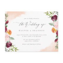 Elegante Burgundy Blush Botanische Hochzeit