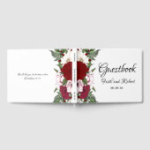 Elegante Burgundy Blush Green Floral Wedding Gästebuch (Voll)