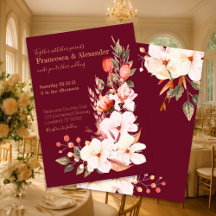 Elegante Burgundy Blush Orange Blumenhochzeit