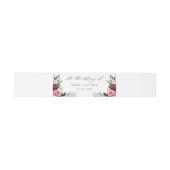Elegante Burgundy Blush Pink Floral Wedding Einladungsbanderole (Flach)