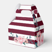 Elegante Burgundy Blush Pink Floral Wedding Geschenkschachtel (Rückseite)
