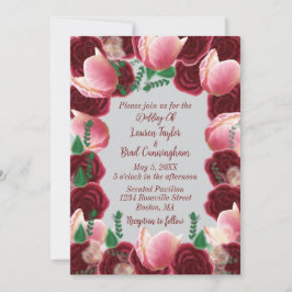 Elegante Burgundy & Blush Pink Rose Smoke Wedding Einladung