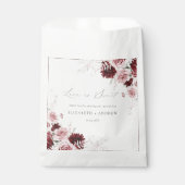 Elegante Burgundy Blush Pink Roses Blumenhochzeit Geschenktütchen (Vorderseite)